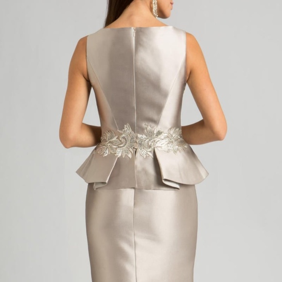 Feriani Couture Embroidered Sleeveless Peplum Cocktail Dress 18620 - Picture 4 of 12